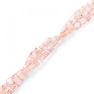 Top Facet kralen Cube 2x2mm Pink blush-pearl shine coating